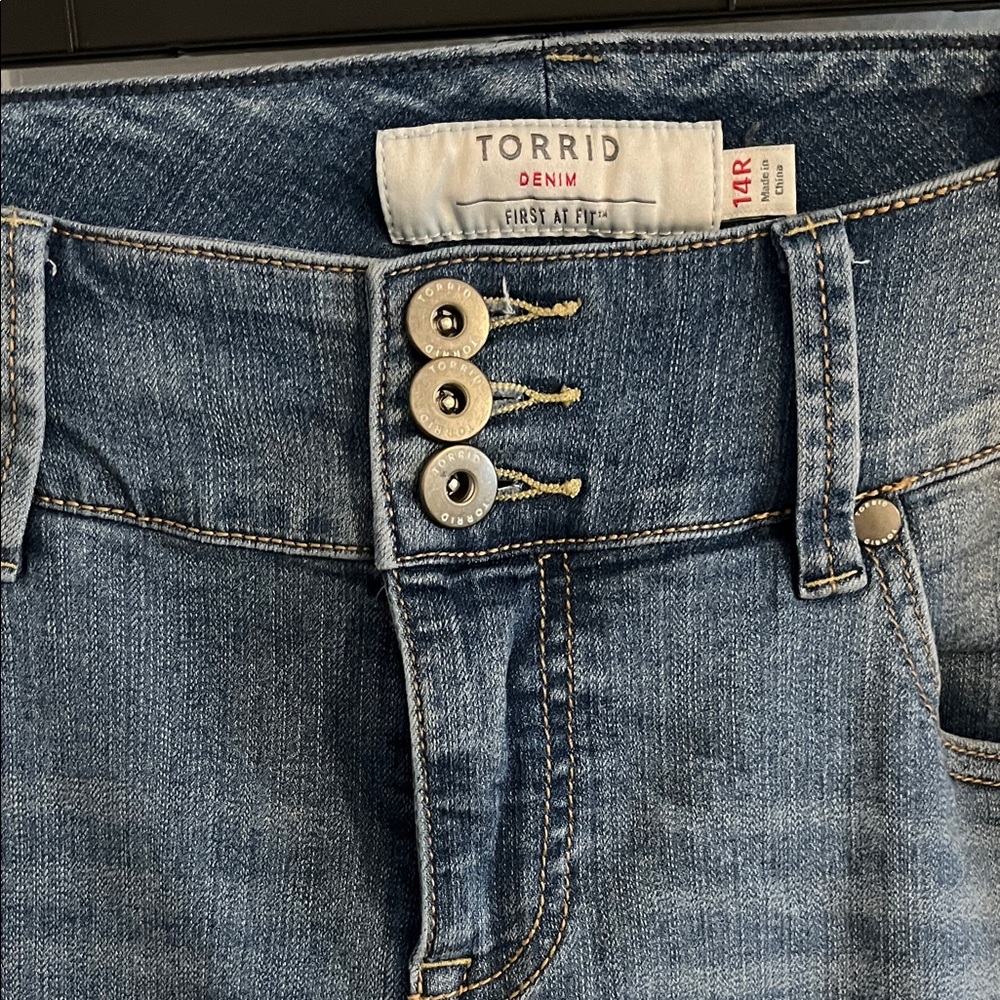 Torrid Blue Denim Jeans with Button Accents